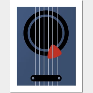 Simplistic Guitar Design Posters and Art